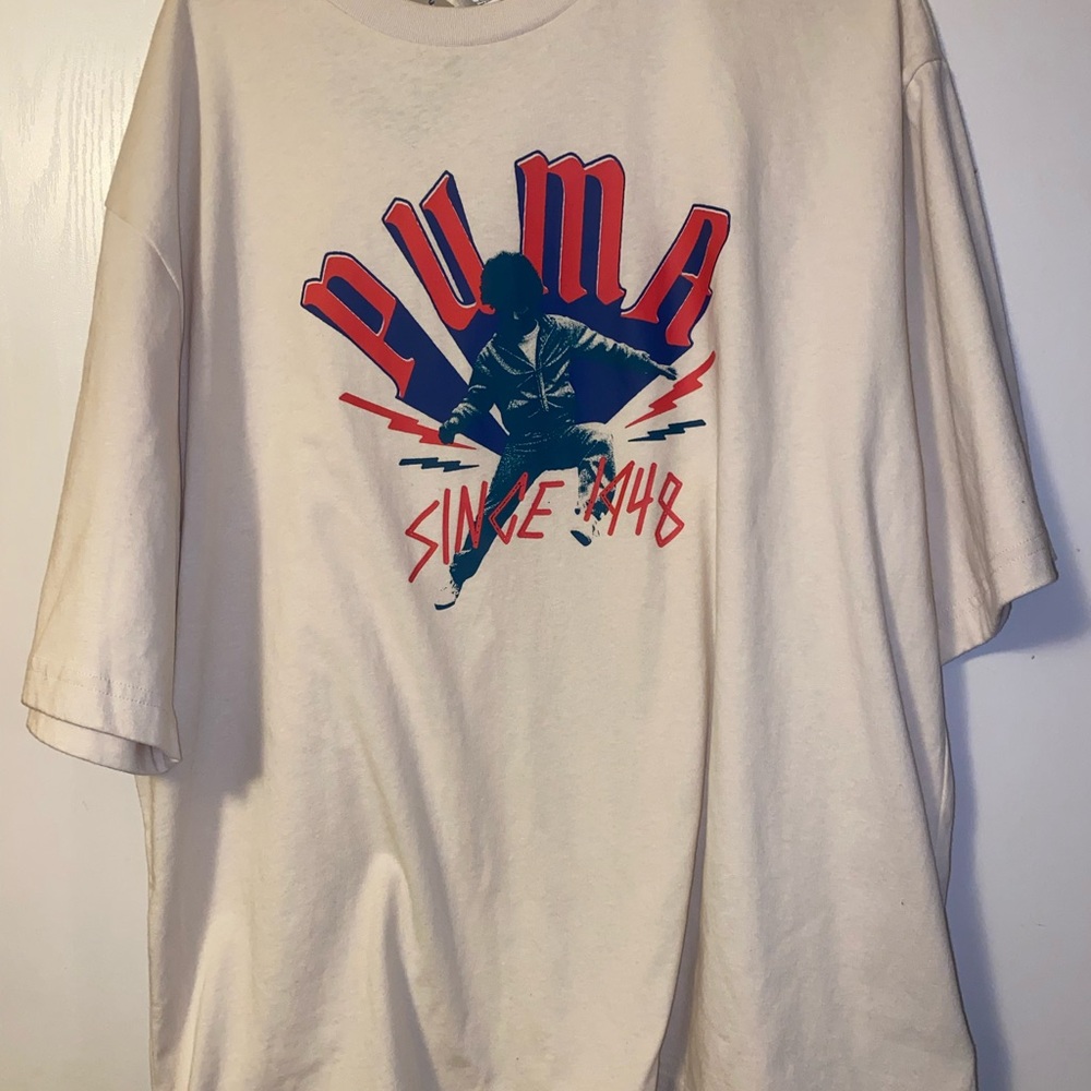 Puma White Graphic Men's T-Shirt